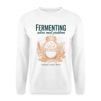 Das Fermentieren löst die meisten Probleme der Sauerteig-Ära - Unisex Pullover - Weiß - Vorne