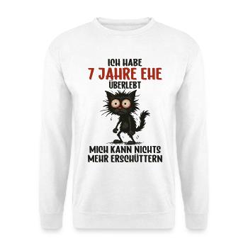7. Hochzeitstag, 7 Jahre verheiratet, 7 Jahre Ehe - Unisex Pullover - Weiß - Vorne