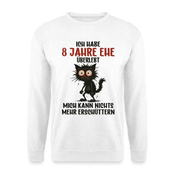 8. Hochzeitstag, 8 Jahre verheiratet, 8 Jahre Ehe - Unisex Pullover - Weiß - Vorne