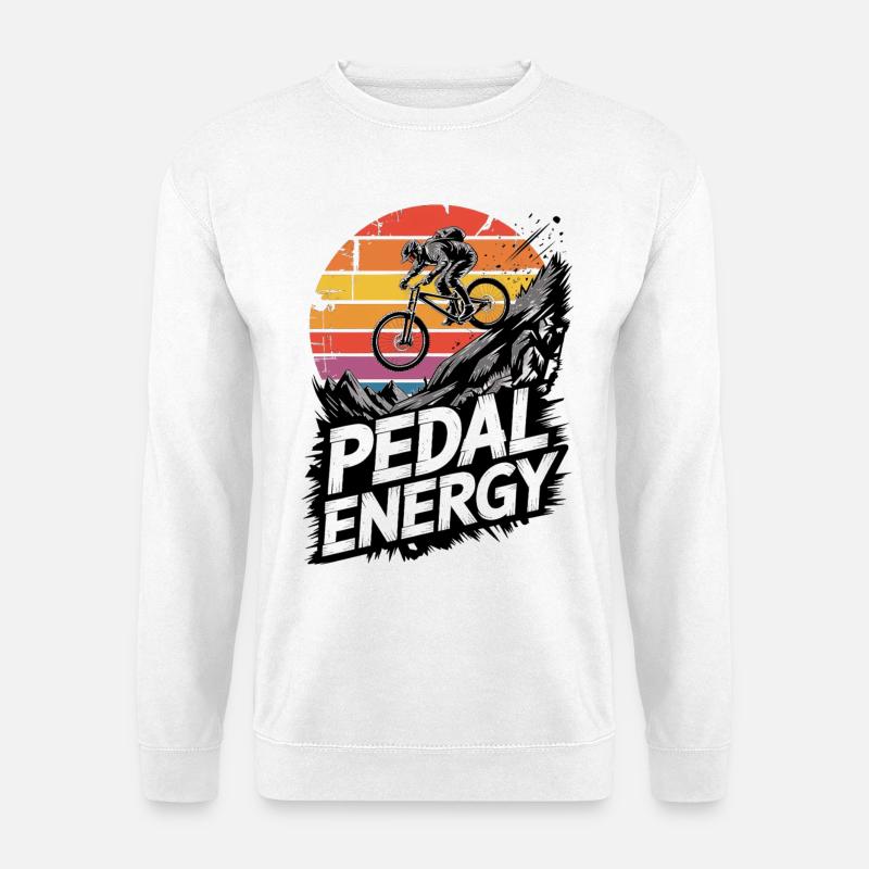 VTT, Descente, Action du cyclisme - Sweat-shirt Unisexe - blanc
