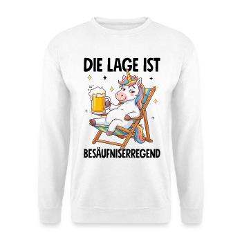 Die Lage Ist Besäufniserregend - Unisex Pullover - Weiß - Vorne