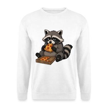Raccoon nibbles pizza - Unisex Sweatshirt - white - Front