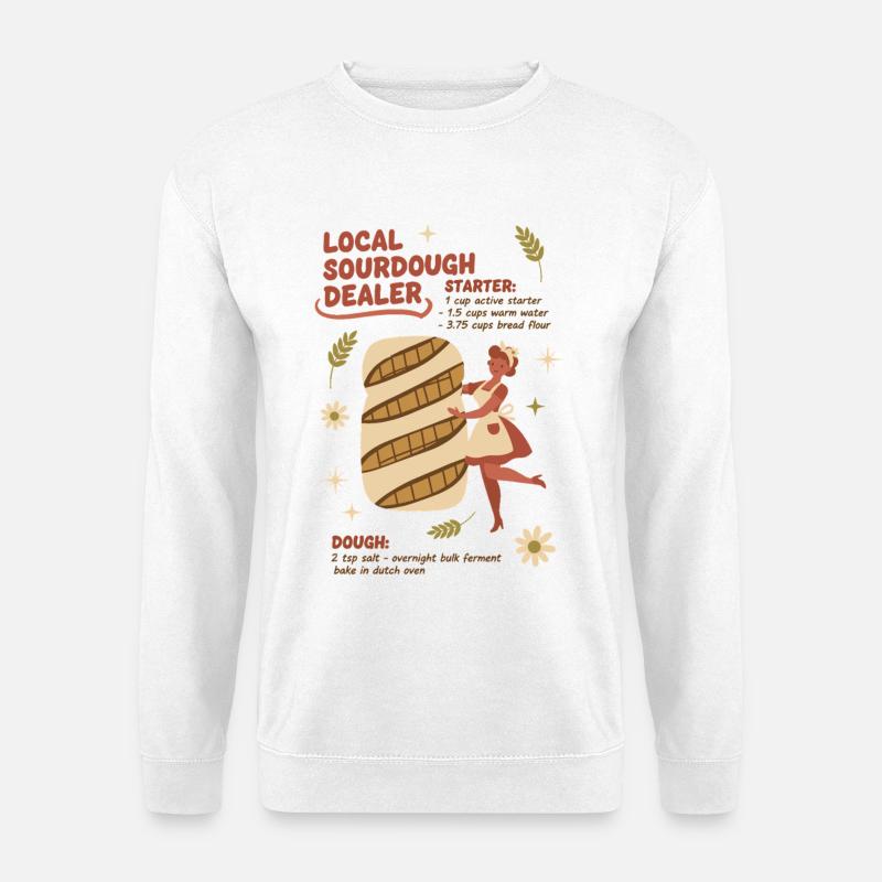 Sauerteig-Lokaler Sauerteighändler Brotbacken - Unisex Pullover - Weiß