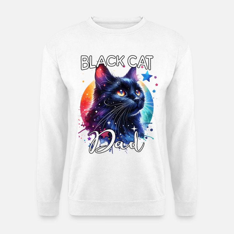 Black Cat Dad - Unisex Sweatshirt - white