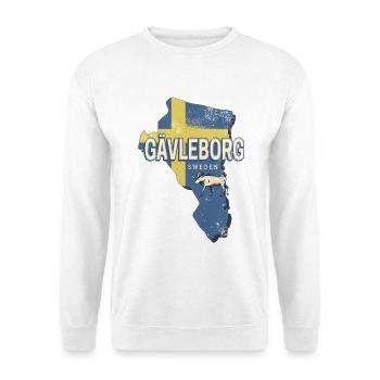 Gävleborg in Schweden Retro Provinz mit Landkarte - Unisex Pullover - Weiß - Vorne