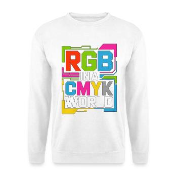 Print Designer RGB In A CMYK World Print Expert - Unisex Sweatshirt - white - Front