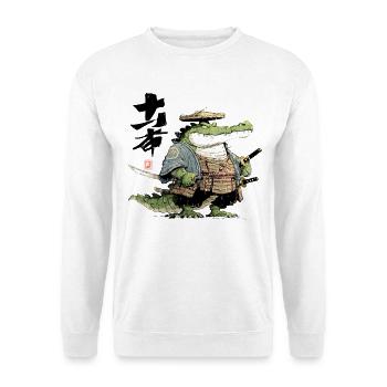 Duelliste samouraï alligator - Sweat-shirt Unisexe - blanc - Devant