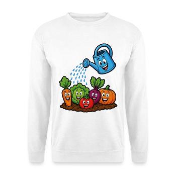 Happy Garden Vegetables Watering kawaii - Unisex Sweatshirt - white - Front