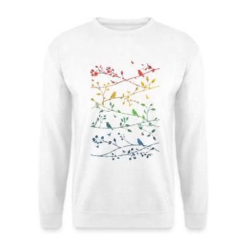 Rainbow branches and birds - Unisex Sweatshirt - white - Front