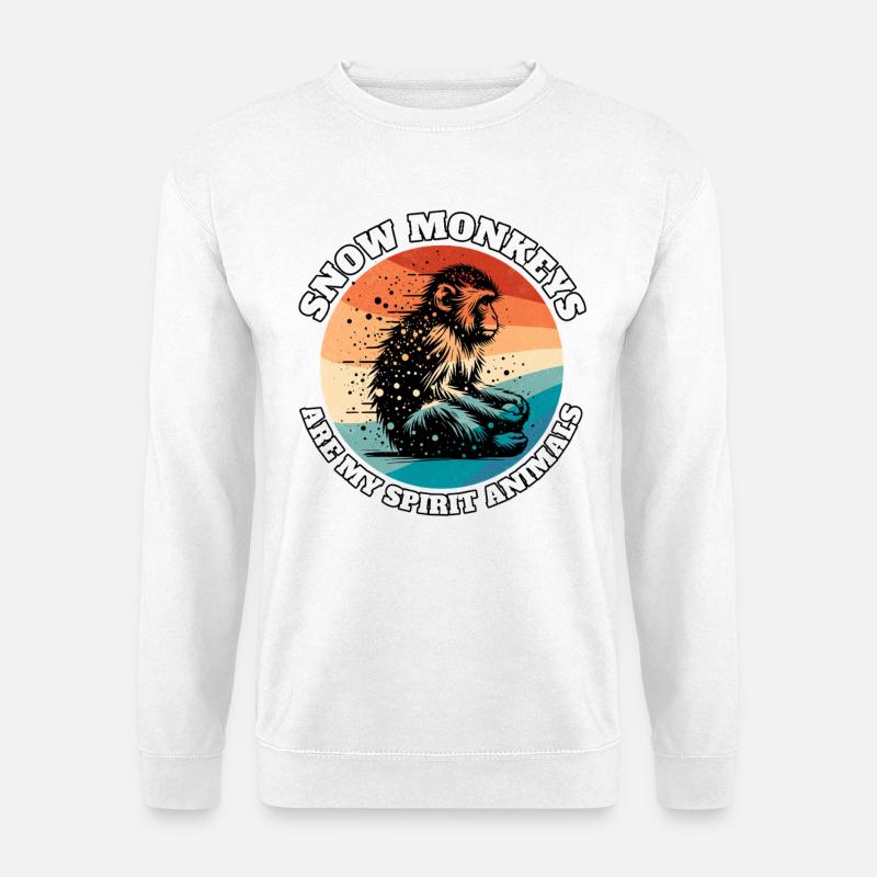 Lustige Schneeaffe Sprüche - Unisex Pullover - Weiß