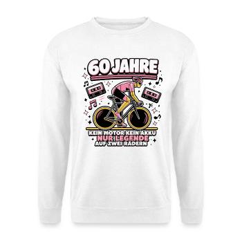 60. Geburtstag Fahrrad Rennrad - Unisex Pullover - Weiß - Vorne