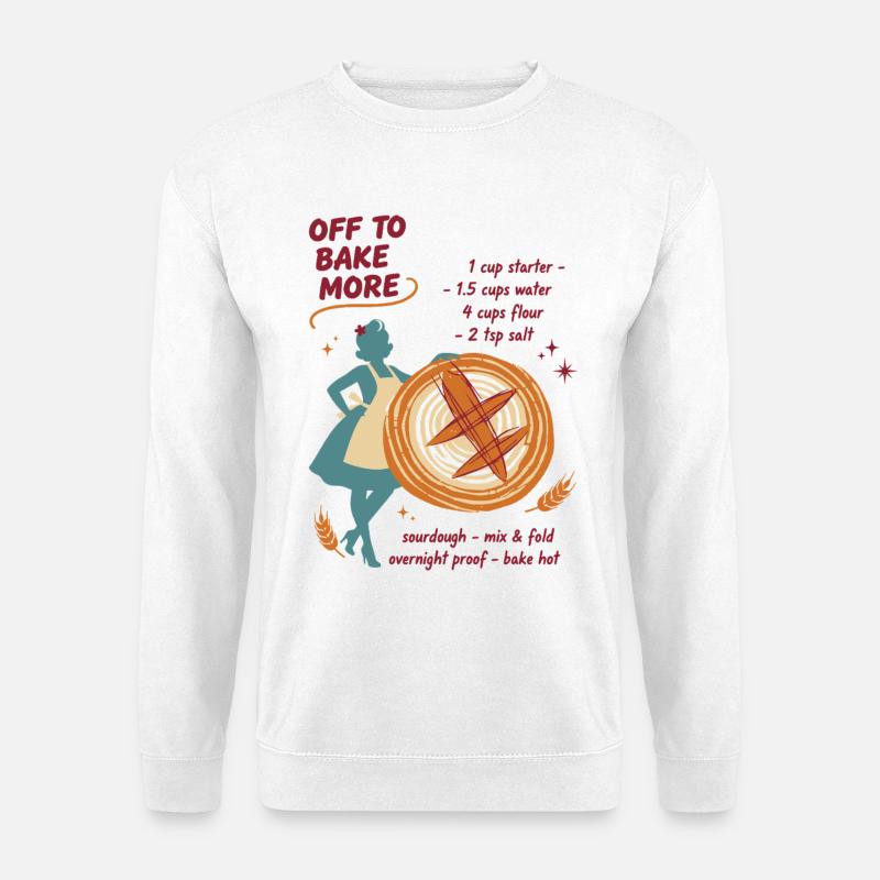 Sauerteigbrot Backen, Sauerteigbrot - Unisex Pullover - Weiß
