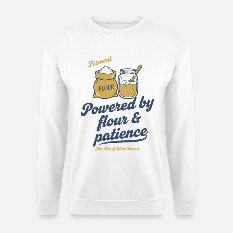 Sauerteigbrot-Backer angetrieben von Mehl - Unisex Pullover - Weiß