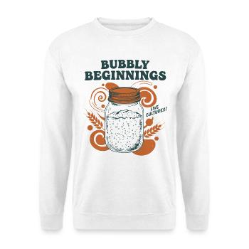 Sauerteig-Sekt-Anfänge Live-Kulturen Backen - Unisex Pullover - Weiß - Vorne