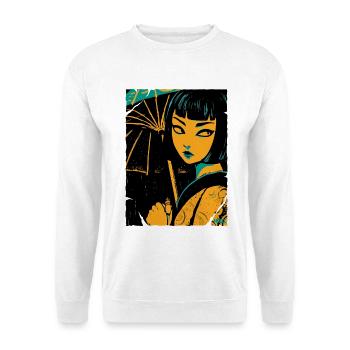 Geisha in neon light - Unisex Sweatshirt - white - Front