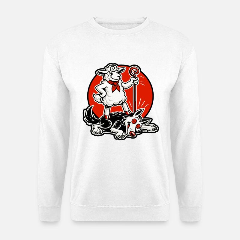 Sheep Hero With Crook - Unisex Sweatshirt - white