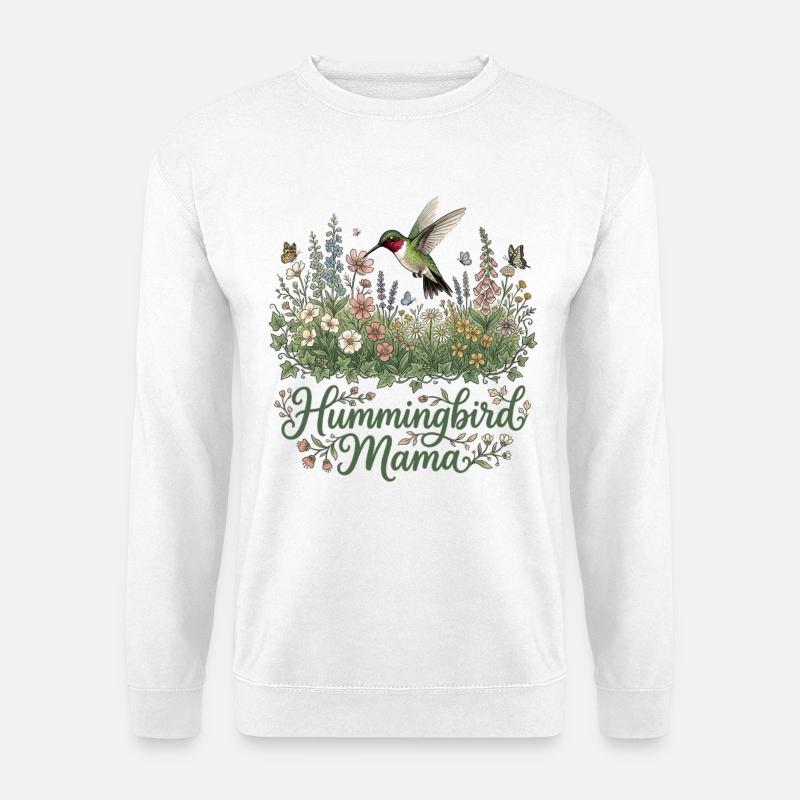 Ruby Throated Hummingbird Mama Mom - Unisex Sweatshirt - white