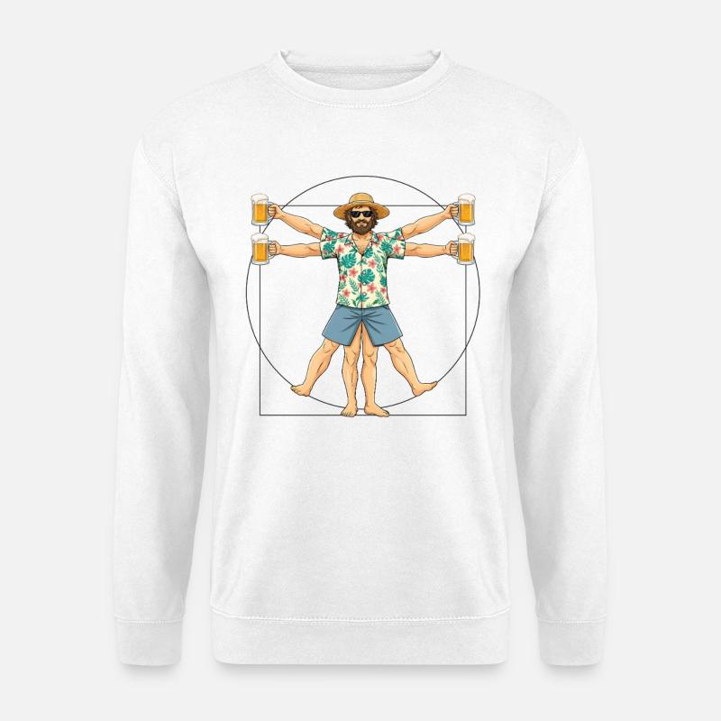 Vitruvian Man Beer Mugs - Unisex Sweatshirt - white