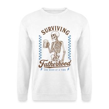 Surviving Fatherhood Beer Dad Shirt - Unisex Sweatshirt - white - Front