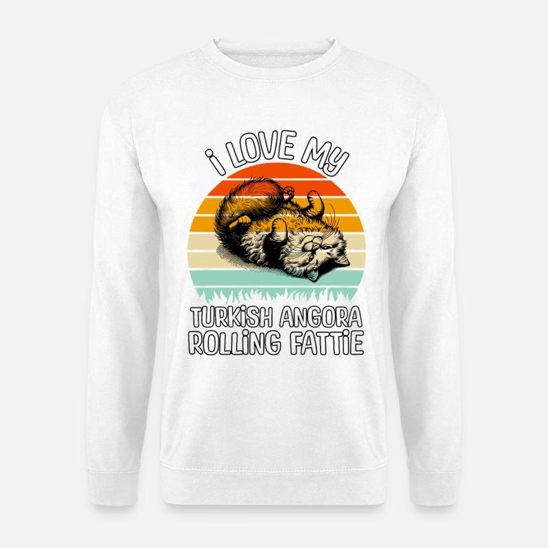 Funny Turkish Angora Cat - Unisex Sweatshirt - white