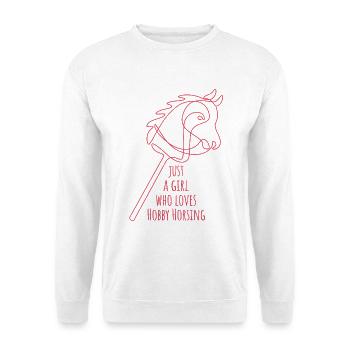 Juste une fille qui adore le passe-temps de monture | Équitation - Sweat-shirt Unisexe - blanc - Devant