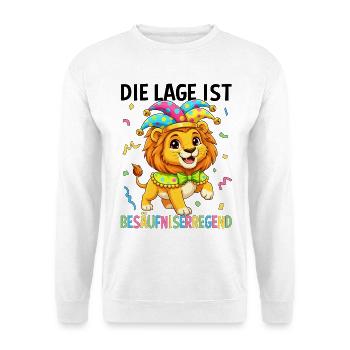 Die Lage Ist Besäufniserregend Löwe - Unisex Pullover - Weiß - Vorne