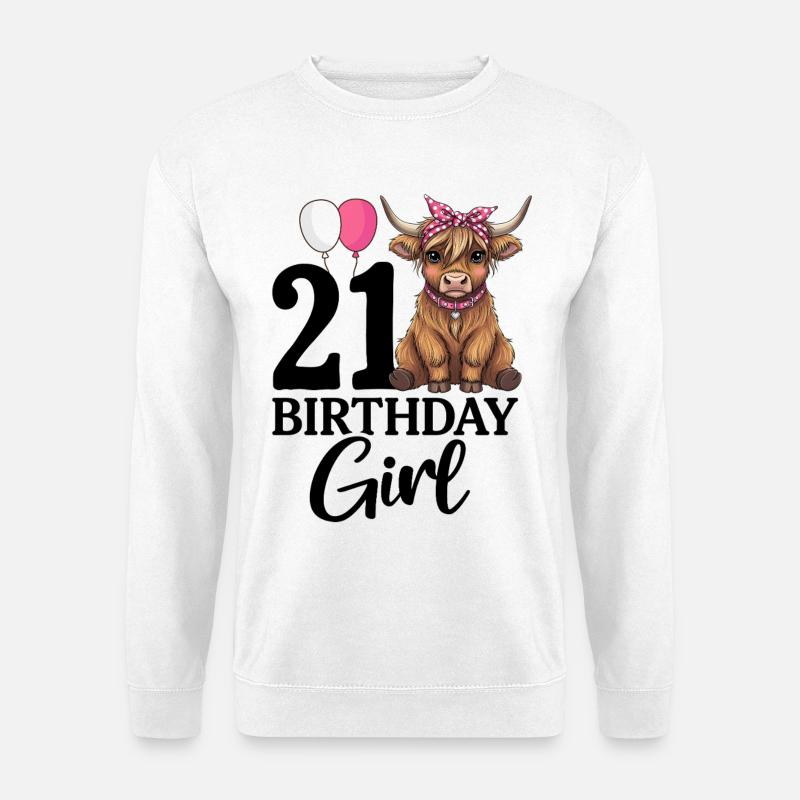21 Birthday Girl - Unisex Pullover - Weiß