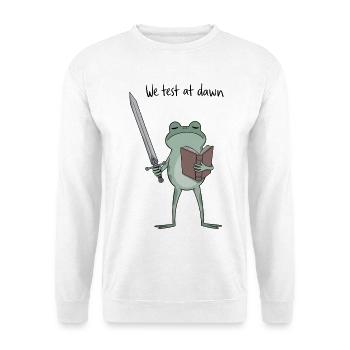 Dawnbound Frog Knight Reads - Unisex Sweatshirt - white - Front