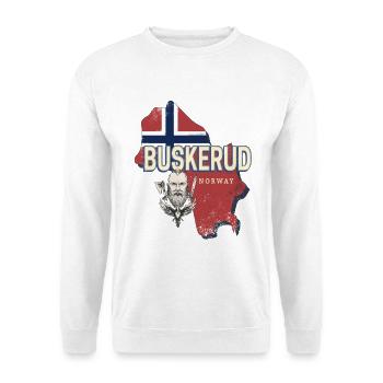 Buskerud in Norwegen Retro Provinz Landkarte - Unisex Pullover - Weiß - Vorne