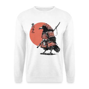 Raven Samurai in Armor Ukiyoe Sunset - Unisex Sweatshirt - white - Front