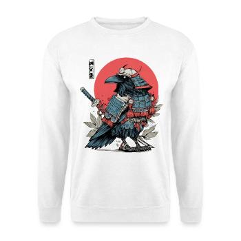 Karmesinrote Samurai-Rabenrüstung - Unisex Pullover - Weiß - Vorne