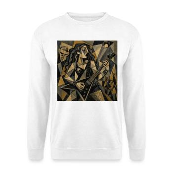 Kubistischer Metal-Gitarrist - Unisex Pullover - Weiß - Vorne