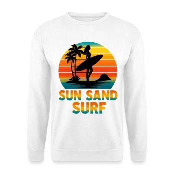 Sun Sand Surf Sunset Surfer Beach Vibes - Unisex Sweatshirt - white - Front