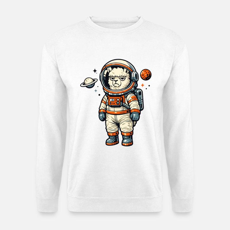 Astronaute alpaga dans l’aventure spatiale - Sweat-shirt Unisexe - blanc