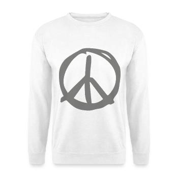 Peace Zeichen Symbol für Vintage Hippies - Unisex Pullover - Weiß - Vorne