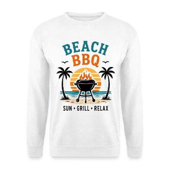 Beach BBQ Sun Grill Relax Grillmeister - Unisex Sweatshirt - white - Front