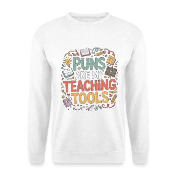 ESL Teacher Puns Are Teaching Tools ESL Educator - Unisex Sweatshirt - white - Front
