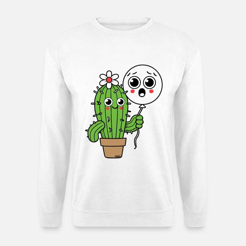 Cactus Buddy und Balloon Ghost - Unisex Pullover - Weiß