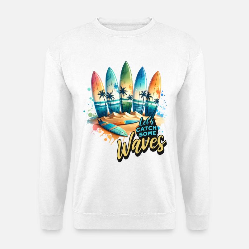 Let's Catch Some Waves - Unisex Sweatshirt - white