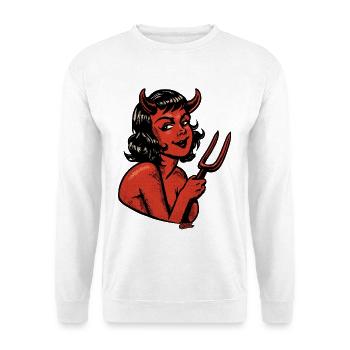 Devil Pinup in Halftone Red - Unisex Sweatshirt - white - Front