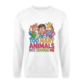 Vétérinaire de faune sauvage, trop d’animaux, vétérinaire de zoo - Sweat-shirt Unisexe - blanc - Devant