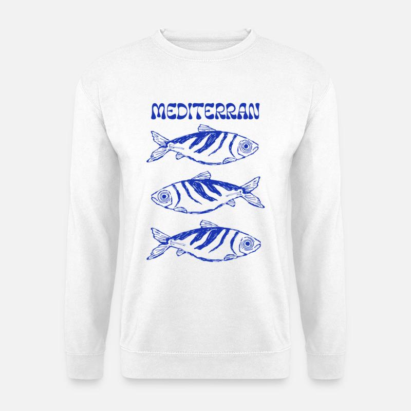 Sardinen - Mediterrane Trilogie - Unisex Pullover - Weiß