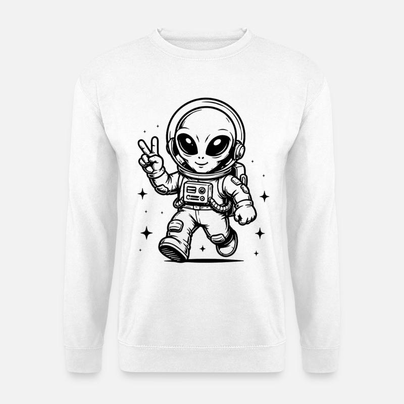 Astronaute Paix extraterrestre dans l’espace - Sweat-shirt Unisexe - blanc