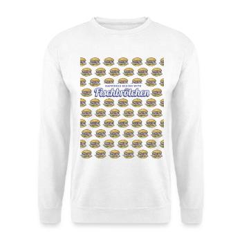 Fischbrötchen mit Matjes oder Bismarckhering - Unisex Pullover - Weiß - Vorne