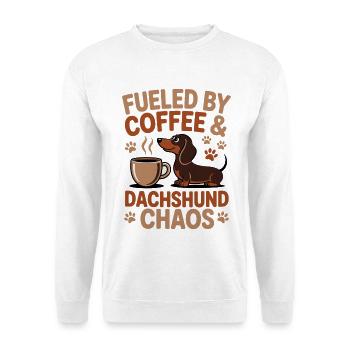 Dachshund Coffee Chaos - Unisex Sweatshirt - white - Front
