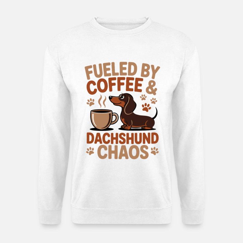Chaos du Café Teckel - Sweat-shirt Unisexe - blanc