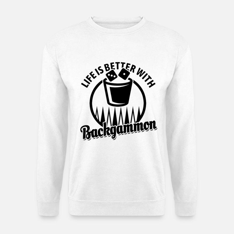 Backgammon | Brettspiel | Geschenk - Unisex Pullover - Weiß