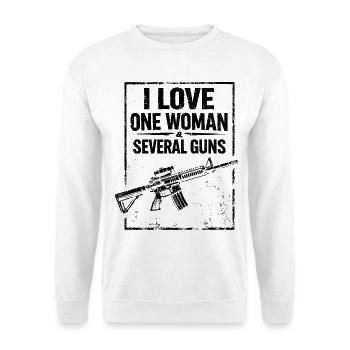 Humor Waffenschießen Jagd Vintage-Stil - Unisex Pullover - Weiß - Vorne