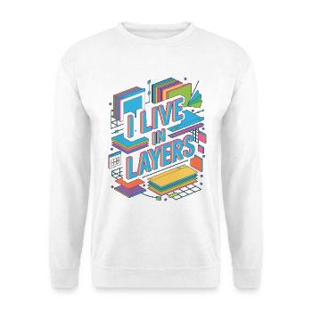 Graphic Designer I Live In Layers Visual Designer - Unisex Pullover - Weiß - Vorne