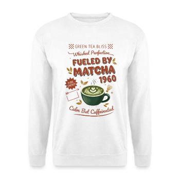 Angetrieben von Matcha 1960 Grüntee-Matcha-Liebhaber - Unisex Pullover - Weiß - Vorne